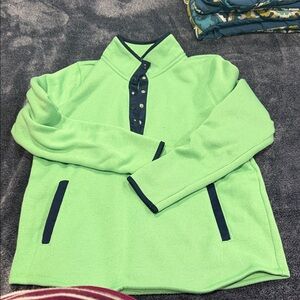 Women’s  Green Sweater with Navy Accents